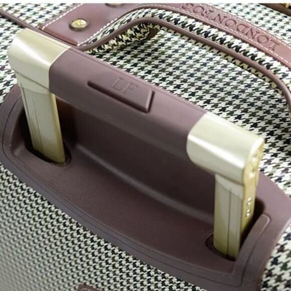 London Fog Oxford III 29”Spinner Luggage suitcase travel bag olive houndstooth - Picture 5 of 16